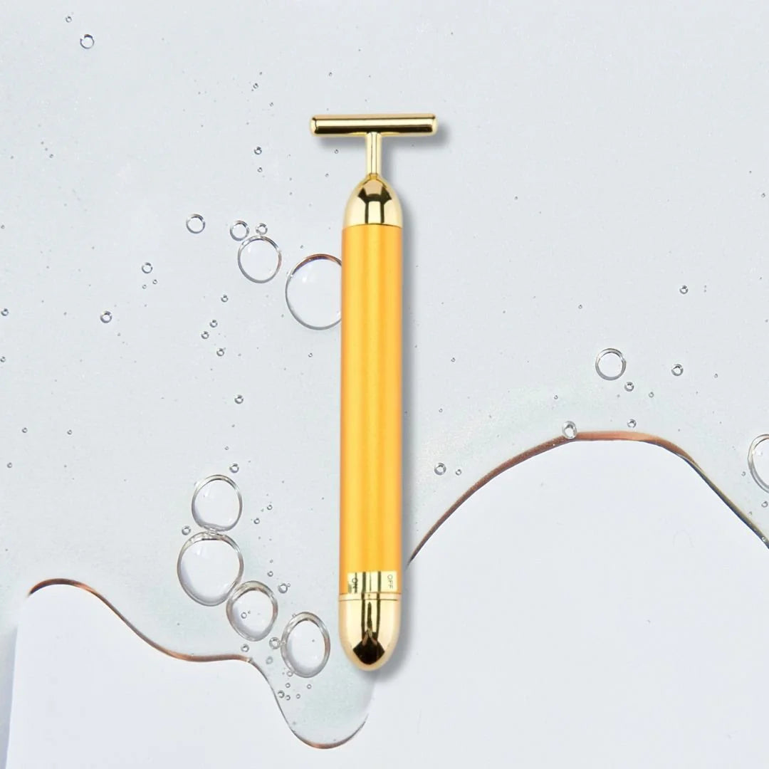 24K Gold Energy Beauty Bar Electric Facial Massage Roller