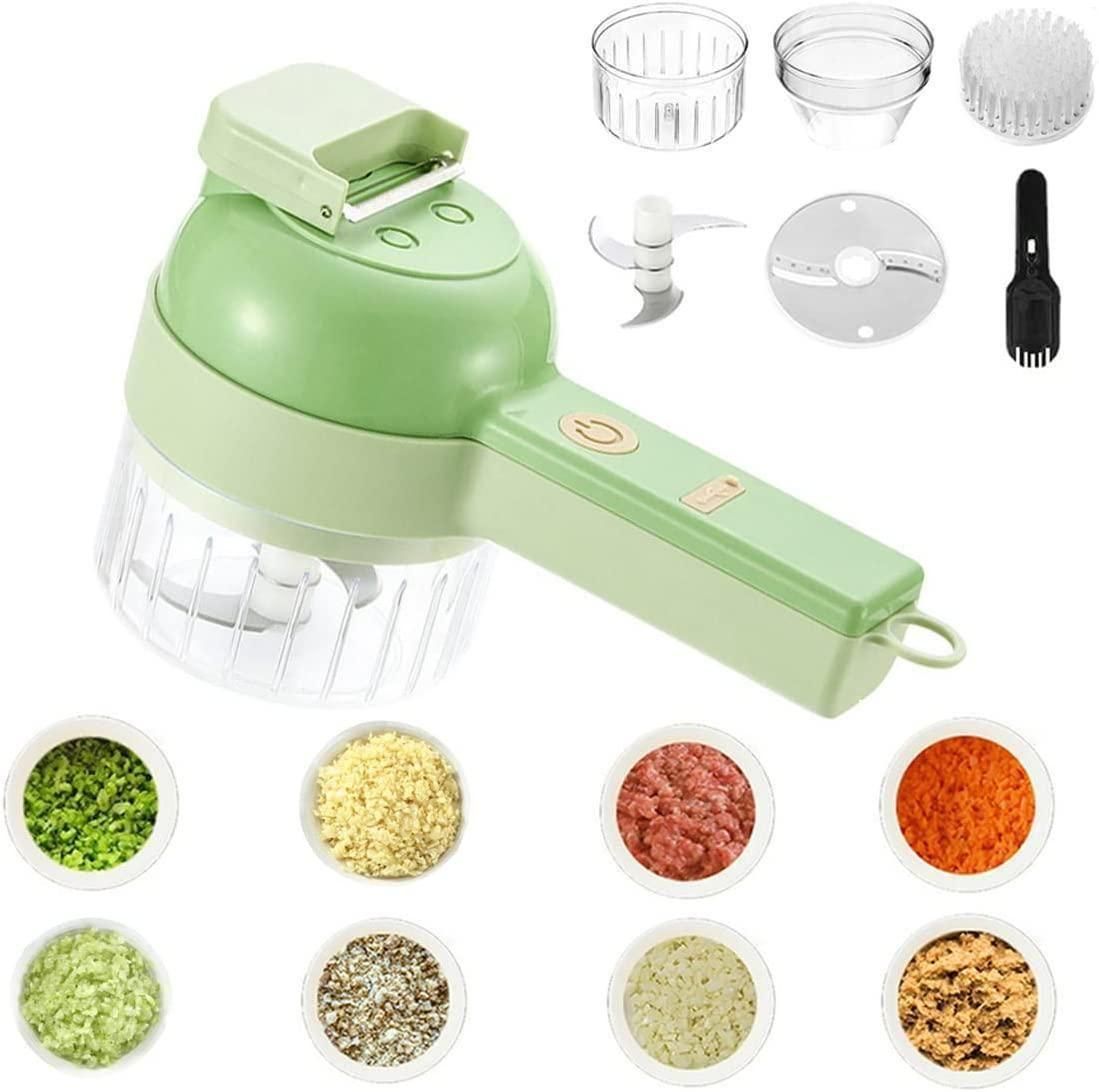 4-in-1 Mini Electric Chopper – Portable Food Processor & Vegetable Cutter with USB Type-C Charging