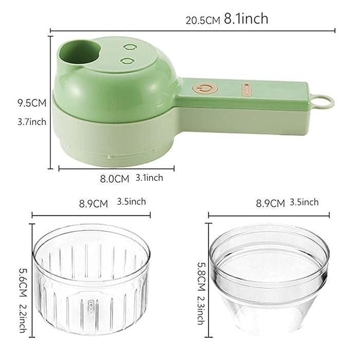 4-in-1 Mini Electric Chopper – Portable Food Processor & Vegetable Cutter with USB Type-C Charging