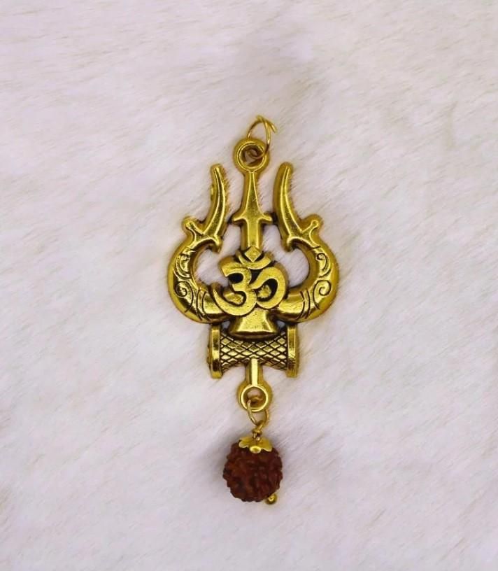 Divine Protection: Panchmukhi Rudraksha Mala with Trishul Pendant
