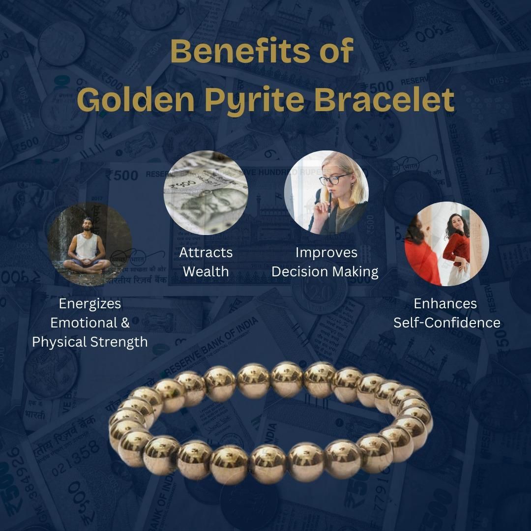 Prosperity Golden Pyrite Bracelet (8mm Beads)