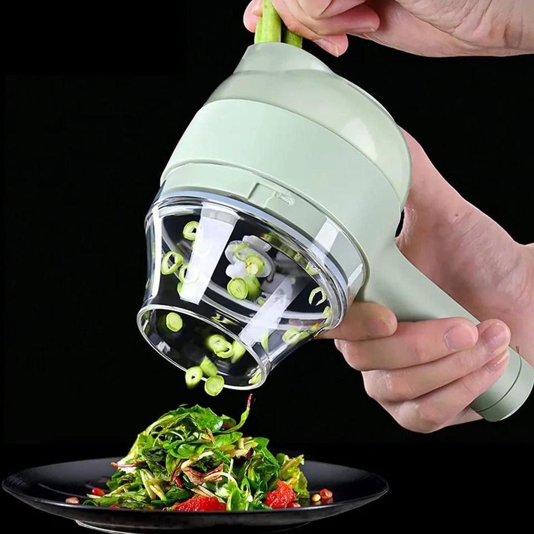 4-in-1 Mini Electric Chopper – Portable Food Processor & Vegetable Cutter with USB Type-C Charging