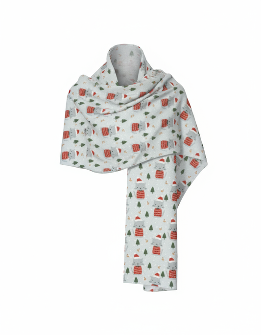 Christmas Printed Satin Stole