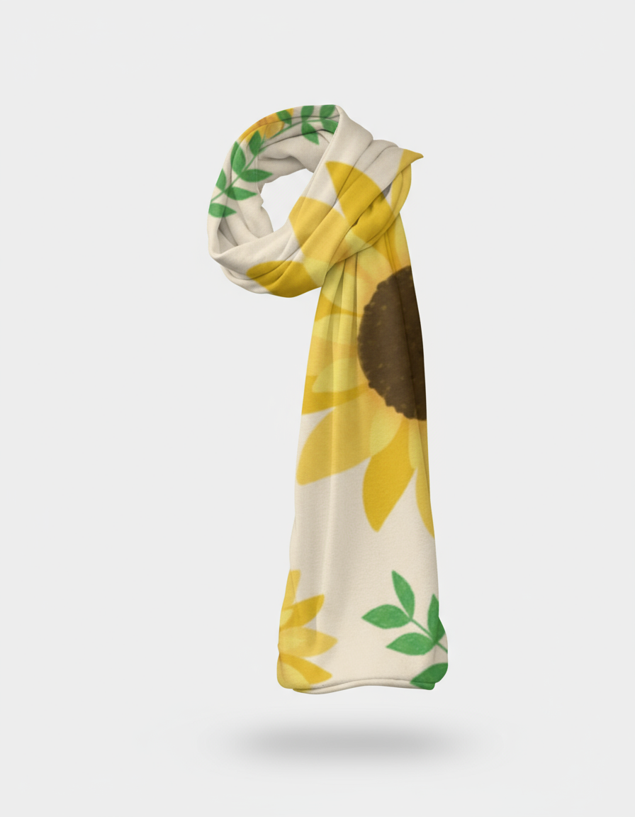 Floral Sunflower Satin Stole