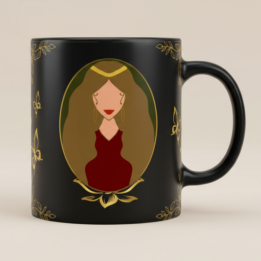 Black Coffee Mug – Queen Women Art