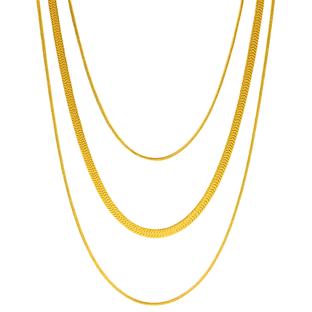 Triple Layer Snake Chain Necklace
